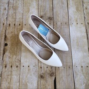 White matte high heel shoes